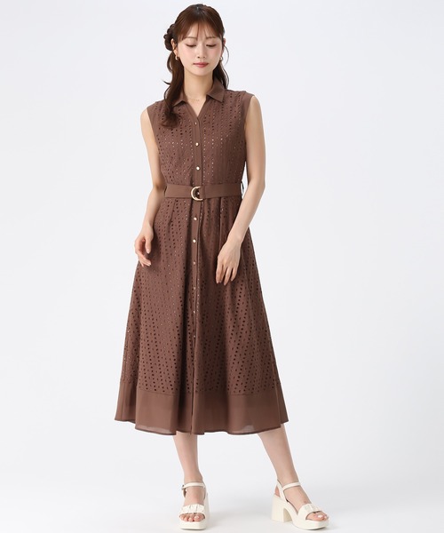 MISCH MASCH(ミッシュマッシュ)の「2026春夏新作 総レースノースリシャツワンピース(シャツワンピース・レディース・ブルー/カーキ/ホワイト/ブラウン・S/M)」の15枚目の写真
