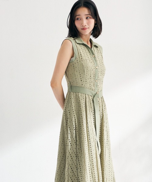 MISCH MASCH(ミッシュマッシュ)の「2026春夏新作 総レースノースリシャツワンピース(シャツワンピース・レディース・ブルー/カーキ/ホワイト/ブラウン・S/M)」の18枚目の写真