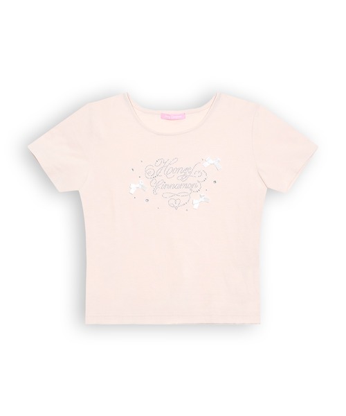 Honey Cinnamon（ハニーシナモン）の「ビジューロゴTシャツ（Tシャツ/カットソー・レディース・ホワイト/ピンク・FREE）」の16枚目の写真