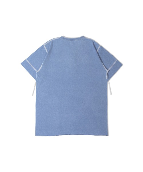 Healthknit(ヘルスニット)の「Healthknit INDIGO HENLEY NECK SHORT SLEEVE TEE(Tシャツ/カットソー・メンズ・ライトインディゴブルー/ダークインディゴブルー/インディゴブルー・M/L/XL)」の5枚目の写真