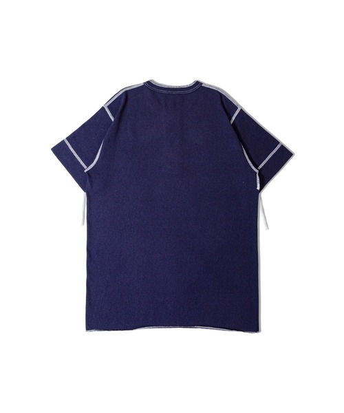 Healthknit(ヘルスニット)の「Healthknit INDIGO HENLEY NECK SHORT SLEEVE TEE(Tシャツ/カットソー・メンズ・ライトインディゴブルー/ダークインディゴブルー/インディゴブルー・M/L/XL)」の7枚目の写真
