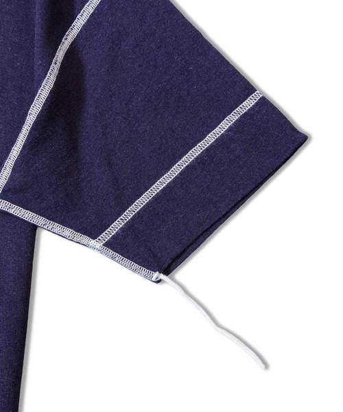 Healthknit(ヘルスニット)の「Healthknit INDIGO HENLEY NECK SHORT SLEEVE TEE(Tシャツ/カットソー・メンズ・ライトインディゴブルー/ダークインディゴブルー/インディゴブルー・M/L/XL)」の12枚目の写真