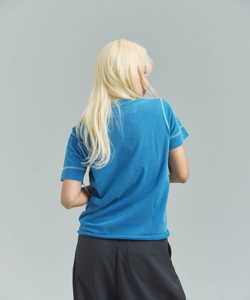 Healthknit(ヘルスニット)の「Healthknit INDIGO HENLEY NECK SHORT SLEEVE TEE(Tシャツ/カットソー・メンズ・ライトインディゴブルー/ダークインディゴブルー/インディゴブルー・M/L/XL)」の21枚目の写真