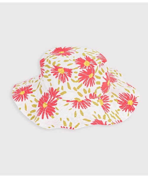 PETIT BATEAU(プチバトー)の「フラワープリントクロシェ(ハット・キッズ・ホワイト系その他・4YEAR/8YEAR/12YEAR)」の1枚目の写真