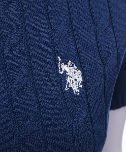 U.S. POLO ASSN.(ユーエスポロアッスン)の「【U.S. POLO ASSN.】clear 別注 クルーネックケーブル半袖ニットトップス(ニット/セーター・レディース・イエロー系その他/アイボリー/ネイビー/ブルーグレー/ブラウン・F)」の22枚目の写真
