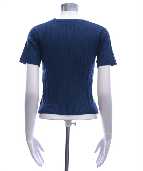 U.S. POLO ASSN.(ユーエスポロアッスン)の「【U.S. POLO ASSN.】clear 別注 クルーネックケーブル半袖ニットトップス(ニット/セーター・レディース・イエロー系その他/アイボリー/ネイビー/ブルーグレー/ブラウン・F)」の18枚目の写真