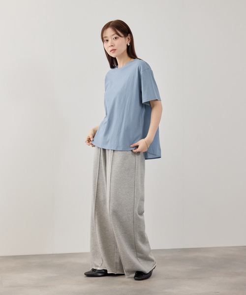 Mac-House(マックハウス)の「Free Nature インドコットン バックフレアTシャツ(Tシャツ/カットソー・レディース・ネイビー/ホワイト/サックスブルー・M/L)」の4枚目の写真