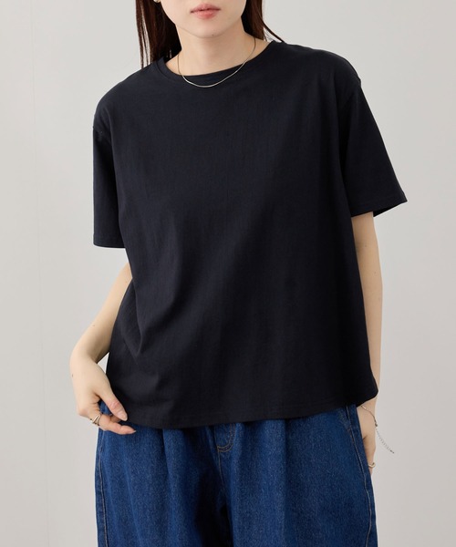 Mac-House(マックハウス)の「Free Nature インドコットン バックフレアTシャツ(Tシャツ/カットソー・レディース・ネイビー/ホワイト/サックスブルー・M/L)」の18枚目の写真