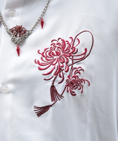 REZEN（リゼン）の「菊刺繍半袖シャツ（シャツ/ブラウス・メンズ・ブルーパープル/ライトグレー/アイボリー/ローズ・MEDIUM/LARGE）」の21枚目の写真