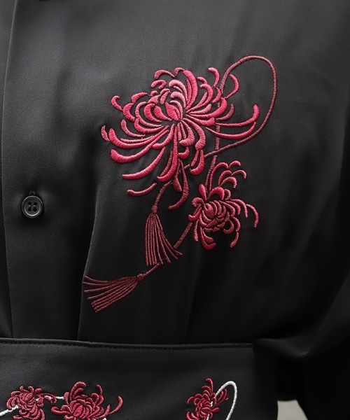 REZEN（リゼン）の「菊刺繍半袖シャツ（シャツ/ブラウス・メンズ・ブルーパープル/ライトグレー/アイボリー/ローズ・MEDIUM/LARGE）」の18枚目の写真