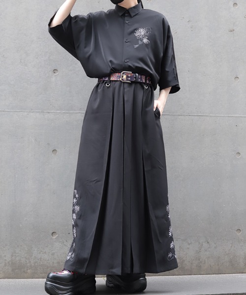 REZEN（リゼン）の「菊刺繍半袖シャツ（シャツ/ブラウス・メンズ・ブルーパープル/ライトグレー/アイボリー/ローズ・MEDIUM/LARGE）」の12枚目の写真