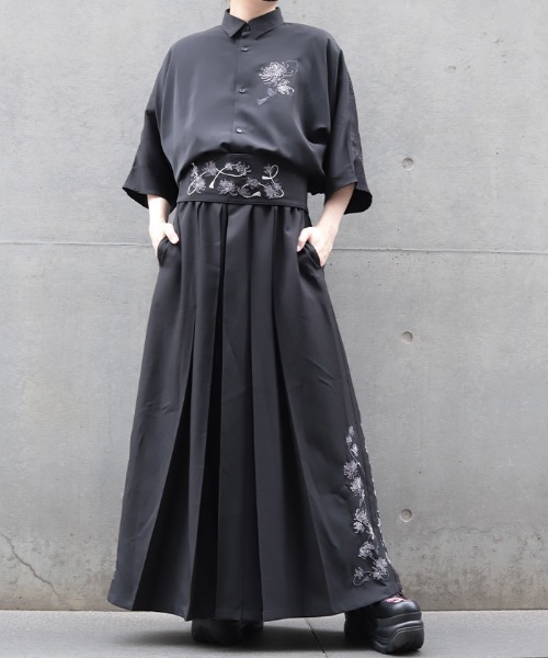 REZEN（リゼン）の「菊刺繍半袖シャツ（シャツ/ブラウス・メンズ・ブルーパープル/ライトグレー/アイボリー/ローズ・MEDIUM/LARGE）」の11枚目の写真
