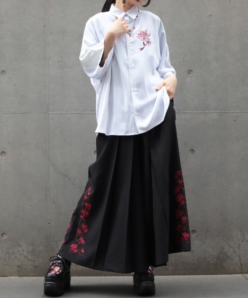 REZEN（リゼン）の「菊刺繍半袖シャツ（シャツ/ブラウス・メンズ・ブルーパープル/ライトグレー/アイボリー/ローズ・MEDIUM/LARGE）」の10枚目の写真