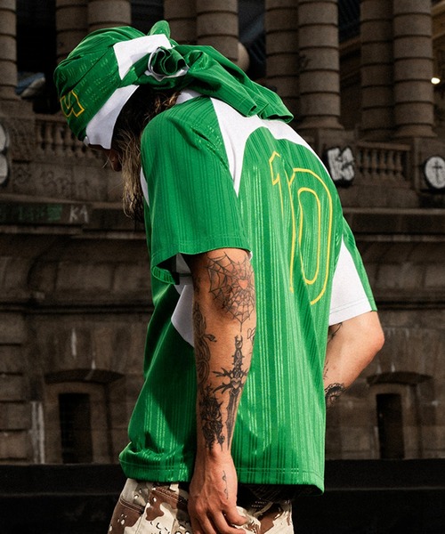 HUF(ハフ)の「SIDELINE SOCCER JERSEY(Tシャツ/カットソー・メンズ・ホワイト/グリーン・S/M/L/XL/XXL)」の8枚目の写真