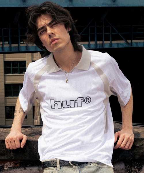 HUF(ハフ)の「SIDELINE SOCCER JERSEY(Tシャツ/カットソー・メンズ・ホワイト/グリーン・S/M/L/XL/XXL)」の5枚目の写真
