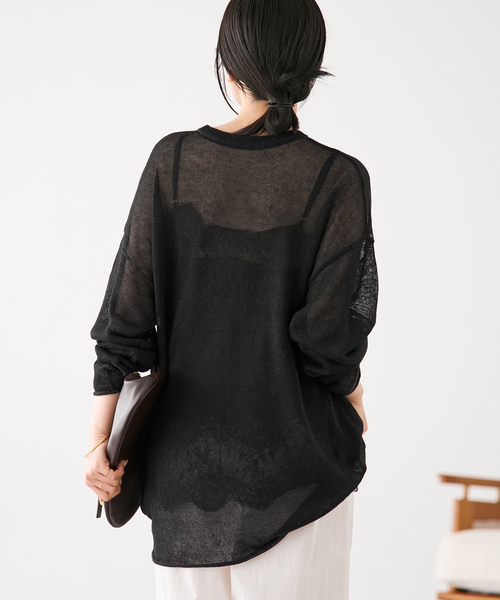 plage(プラージュ)の「《追加》Linen/ny long プルオーバー 2(ニット/セーター・レディース・ライトグレー/ブラック・FREE)」の17枚目の写真