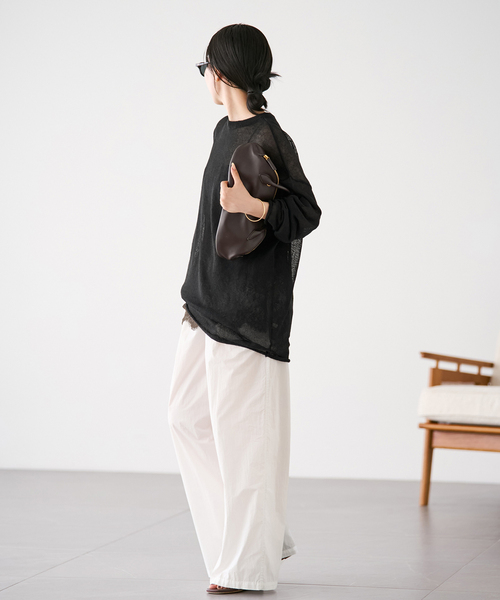 plage(プラージュ)の「《追加》Linen/ny long プルオーバー 2(ニット/セーター・レディース・ライトグレー/ブラック・FREE)」の11枚目の写真