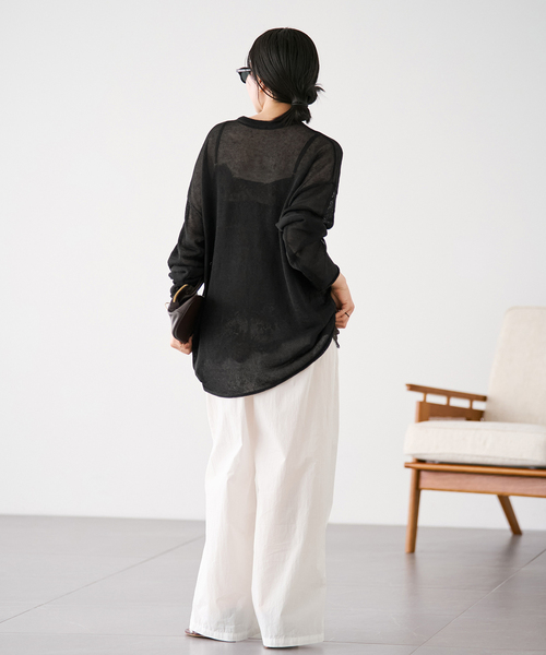 plage(プラージュ)の「《追加》Linen/ny long プルオーバー 2(ニット/セーター・レディース・ライトグレー/ブラック・FREE)」の12枚目の写真