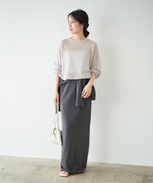 plage(プラージュ)の「《追加》Linen/ny long プルオーバー 2(ニット/セーター・レディース・ライトグレー/ブラック・FREE)」の20枚目の写真