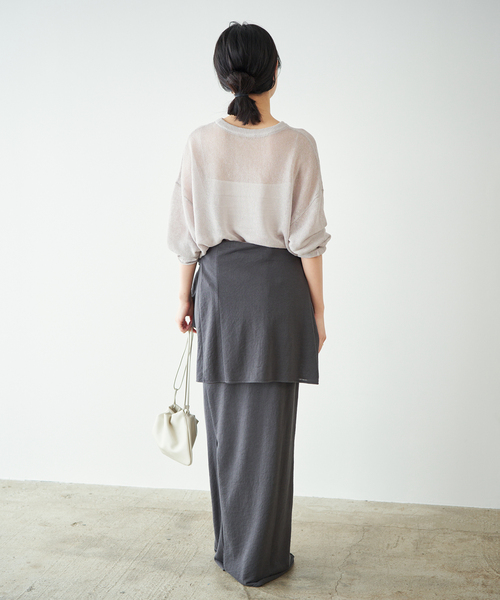 plage(プラージュ)の「《追加》Linen/ny long プルオーバー 2(ニット/セーター・レディース・ライトグレー/ブラック・FREE)」の18枚目の写真