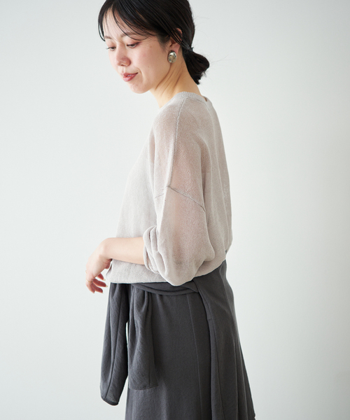 plage(プラージュ)の「《追加》Linen/ny long プルオーバー 2(ニット/セーター・レディース・ライトグレー/ブラック・FREE)」の15枚目の写真