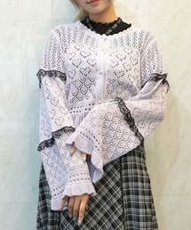 透かし編みサマーニットカーデ
