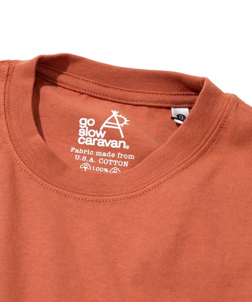 go slow caravan（ゴースローキャラバン）の「USA/C 色々刺繍 PKT TEE（Tシャツ/カットソー・メンズ・アイボリー/コーラルピンク/ラベンダー・SMALL/MEDIUM/LARGE/X-LARGE）」の4枚目の写真