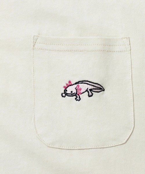 go slow caravan（ゴースローキャラバン）の「USA/C 色々刺繍 PKT TEE（Tシャツ/カットソー・メンズ・アイボリー/コーラルピンク/ラベンダー・SMALL/MEDIUM/LARGE/X-LARGE）」の16枚目の写真