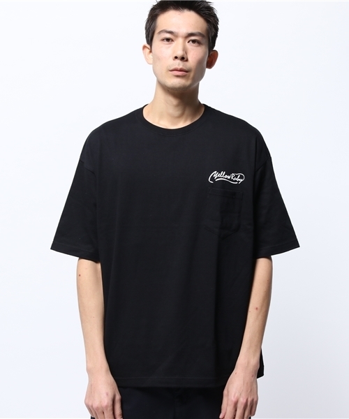 YELLOW RUBY(イエロールビー)の「BIG Pocket s/s Tee / ビッグシルエット / ポケットTシャツ(Tシャツ/カットソー・メンズ・ホワイト/ブラック/ミックスグレー・LARGE/MEDIUM)」の2枚目の写真