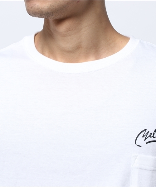 YELLOW RUBY(イエロールビー)の「BIG Pocket s/s Tee / ビッグシルエット / ポケットTシャツ(Tシャツ/カットソー・メンズ・ホワイト/ブラック/ミックスグレー・LARGE/MEDIUM)」の9枚目の写真