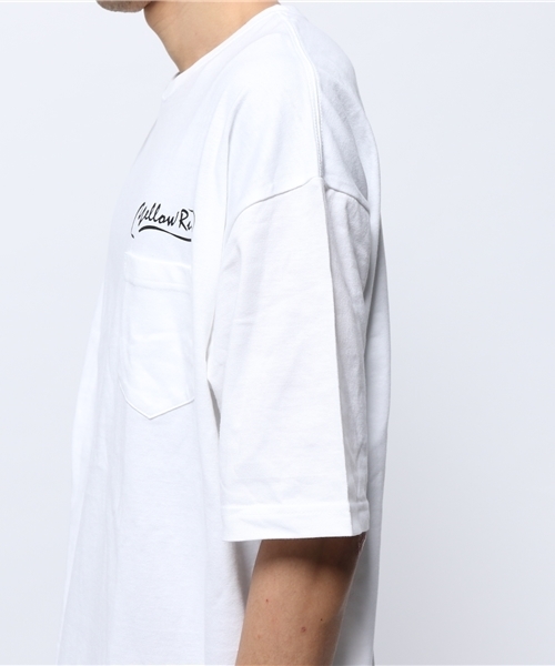 YELLOW RUBY(イエロールビー)の「BIG Pocket s/s Tee / ビッグシルエット / ポケットTシャツ(Tシャツ/カットソー・メンズ・ホワイト/ブラック/ミックスグレー・LARGE/MEDIUM)」の4枚目の写真