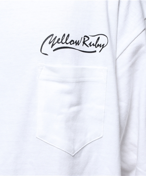 YELLOW RUBY(イエロールビー)の「BIG Pocket s/s Tee / ビッグシルエット / ポケットTシャツ(Tシャツ/カットソー・メンズ・ホワイト/ブラック/ミックスグレー・LARGE/MEDIUM)」の5枚目の写真