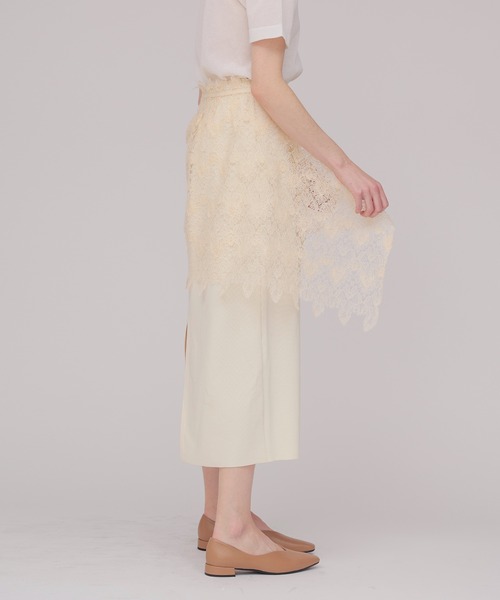 DRESSLAVE(ドレスレイブ)の「lace twinset skirt(レースツインセットスカート)(スカート・レディース・ホワイト/ネイビー・38)」の3枚目の写真