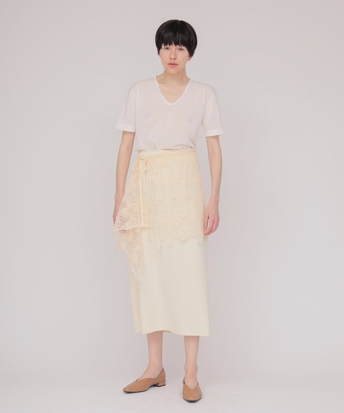 DRESSLAVE(ドレスレイブ)の「lace twinset skirt(レースツインセットスカート)(スカート・レディース・ホワイト/ネイビー・38)」の8枚目の写真