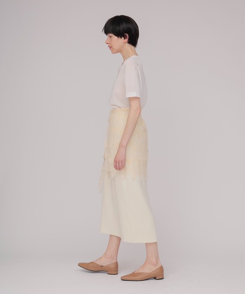 DRESSLAVE(ドレスレイブ)の「lace twinset skirt(レースツインセットスカート)(スカート・レディース・ホワイト/ネイビー・38)」の9枚目の写真