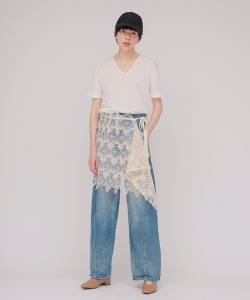 DRESSLAVE(ドレスレイブ)の「lace twinset skirt(レースツインセットスカート)(スカート・レディース・ホワイト/ネイビー・38)」の11枚目の写真