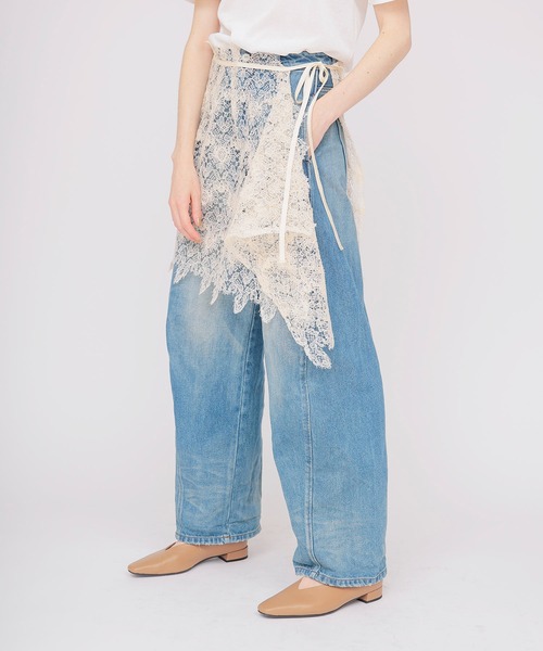 DRESSLAVE(ドレスレイブ)の「lace twinset skirt(レースツインセットスカート)(スカート・レディース・ホワイト/ネイビー・38)」の14枚目の写真