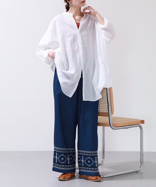 FUNALIVE(ファンアライブ)の「パンツ デニムエンブ ネイビー(その他パンツ・レディース・ネイビー/ブルー・FREE)」の14枚目の写真