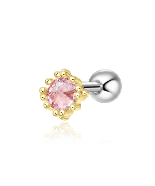 DIEUAMOUR（ディユーアモール）の「ピンクストーンサージカルピアス3カラー（ピアス（両耳用）・レディース・ピンクゴールド/イエローゴールド/ホワイトゴールド・FREE）」の2枚目の写真