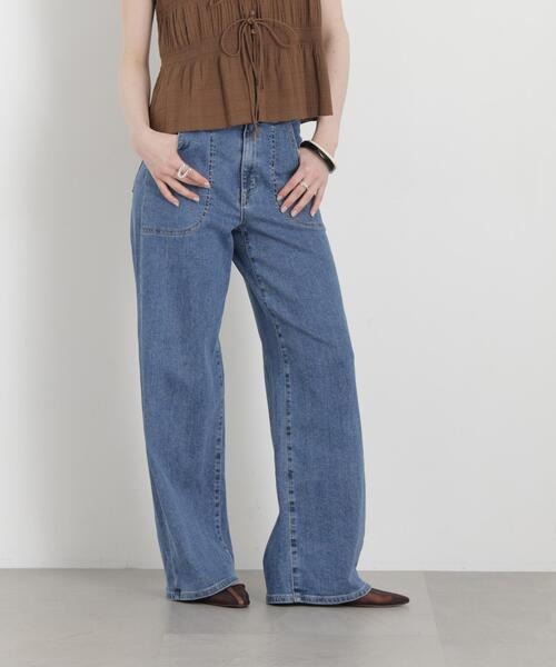 SOMETHING(サムシング)の「SOMETHING/LISA LACE UP WIDE(デニムパンツ・レディース・ブルー/ダークブルー・M/S/XS)」の3枚目の写真