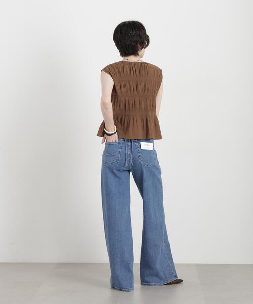 SOMETHING(サムシング)の「SOMETHING/LISA LACE UP WIDE(デニムパンツ・レディース・ブルー/ダークブルー・M/S/XS)」の7枚目の写真