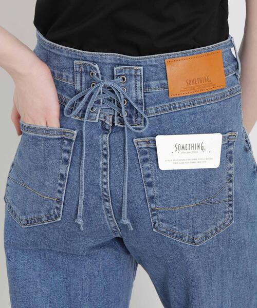 SOMETHING(サムシング)の「SOMETHING/LISA LACE UP WIDE(デニムパンツ・レディース・ブルー/ダークブルー・M/S/XS)」の13枚目の写真