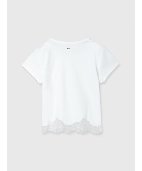anuans(アニュアンス)の「シルクタッチコットンレーストリムコンパクトTシャツ(Tシャツ/カットソー・レディース・ホワイト/ブラック・SMALL/MEDIUM)」の16枚目の写真