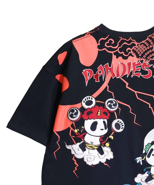 PANDIESTA（パンディエスタ）の「風雷熊猫Tシャツ(M2)（Tシャツ/カットソー・メンズ・ホワイト/ブラック・M/XL/XXL/L）」の8枚目の写真