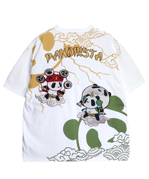 PANDIESTA（パンディエスタ）の「風雷熊猫Tシャツ(M2)（Tシャツ/カットソー・メンズ・ホワイト/ブラック・M/XL/XXL/L）」の14枚目の写真