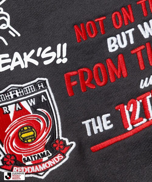 FREAK'S STORE(フリークスストア)の「J.LEAGUE × FREAK’S STORE 別注SUPPORTERS ZIP HOODIE【浦和レッズ】(パーカー・メンズ・ライトグレー/チャコールグレー・SMALL/MEDIUM)」の16枚目の写真