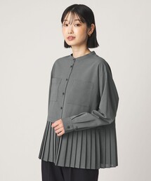 ［size SHORTあり］スソ プリーツ シャツ マシンウォッシャブル 吸水速乾