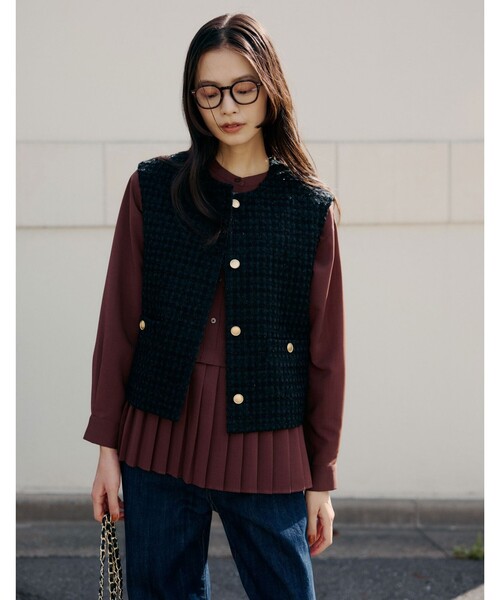 green label relaxing（グリーンレーベルリラクシング）の「［size SHORTあり］スソ プリーツ シャツ マシンウォッシャブル 吸水速乾（シャツ/ブラウス・レディース・ライトブルー/ダークブラウン/オフホワイト/ケリーグリーン・FREE/SHORT）」の8枚目の写真
