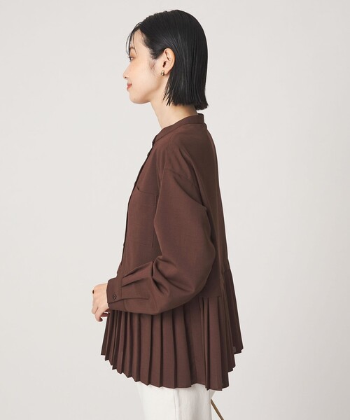 green label relaxing（グリーンレーベルリラクシング）の「［size SHORTあり］スソ プリーツ シャツ マシンウォッシャブル 吸水速乾（シャツ/ブラウス・レディース・ライトブルー/ダークブラウン/オフホワイト/ケリーグリーン・FREE/SHORT）」の20枚目の写真
