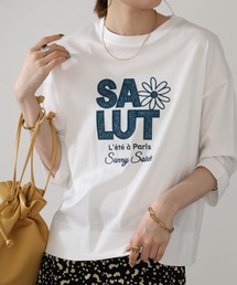 BRODIAEA（ブローディア）の「BRODIAEA 小花柄ロゴ7分袖Tシャツ（Tシャツ/カットソー）」